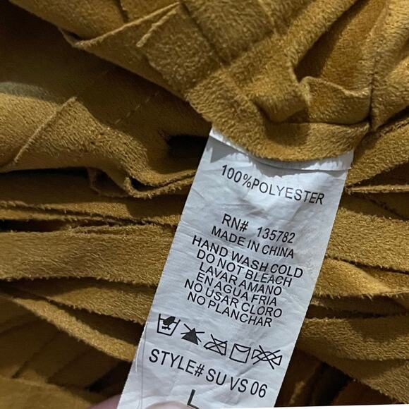 Roma Concept Hippie Tassel Open Vest Large Stagecoach Boho Coachella Faux Suede - Picture 4 of 4